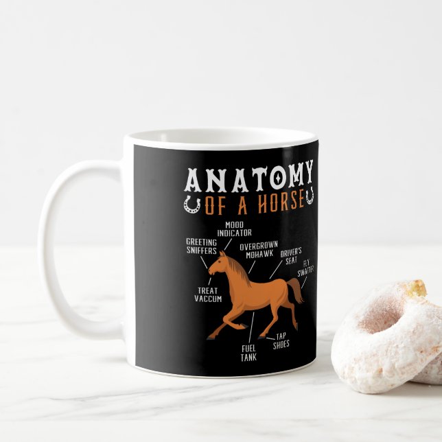 Equestrian Riding Anatomy Of A Horse Lover Coffee Mug (With Donut)