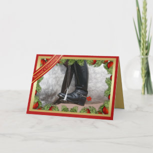 Equestrian Riding Boots Horse Season's Greet Card
