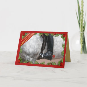Equestrian Riding Boots Horse Season's Greetings Holiday Card