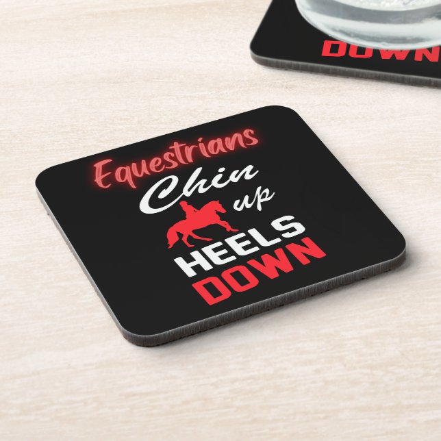 Equestrian Riding Quote in Red and White Font    Coaster (Left Side)