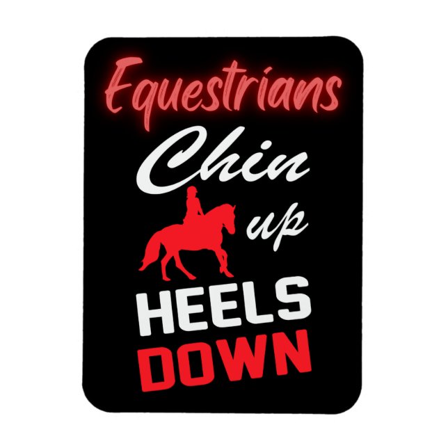 Equestrian Riding Quote in Red and White Font  Magnet (Vertical)