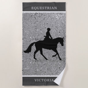 EQUESTRIAN Shiny Silver Beach Towel