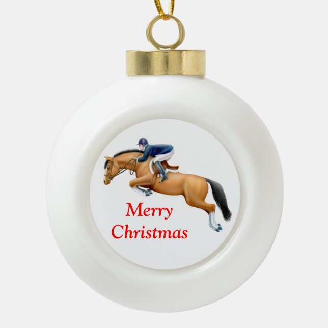 Equestrian Show Jumper Horse Christmas Ornament (Front)
