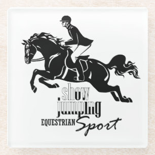 equestrian show jumping glass coaster