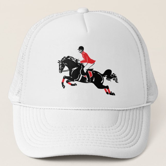 equestrian show jumping trucker hat (Front)