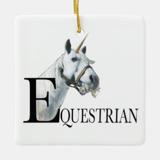 Equestrian side eye unicorn   ceramic ornament