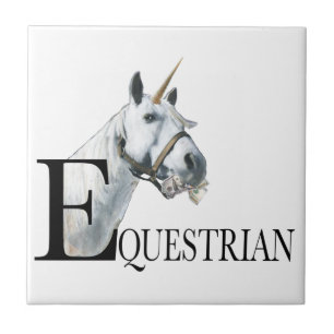 Equestrian side eye unicorn  T-Shirt Tile