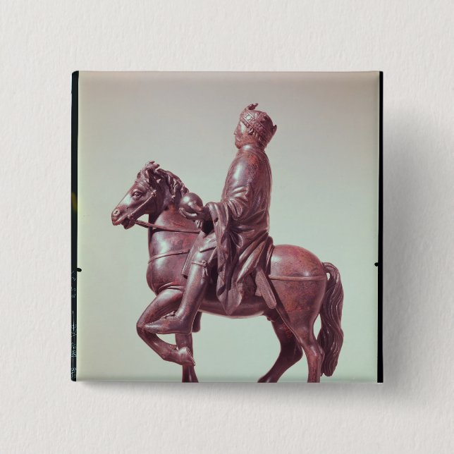 Equestrian statue of Charlemagne 15 Cm Square Badge (Front)