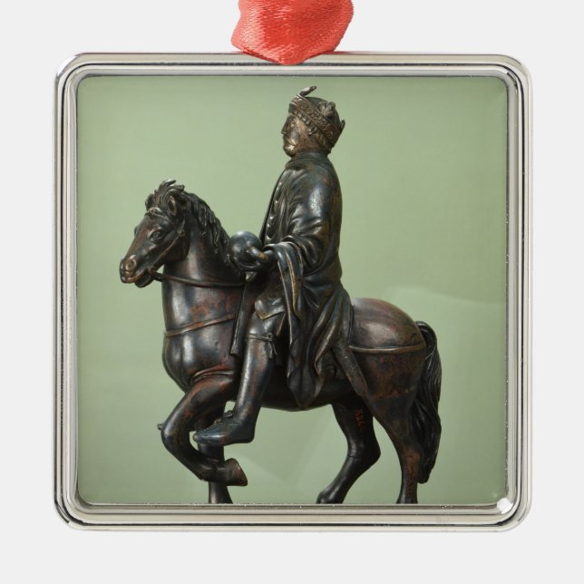 Equestrian statue of Charlemagne 2 Metal Tree Decoration (Front)