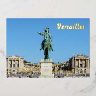 Equestrian statue of Louis XIV in Versailles Foil Holiday Card