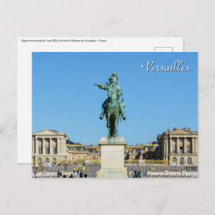 Equestrian statue of Louis XIV in Versailles Postcard