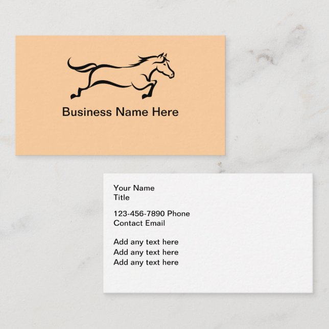 Equestrian Theme Horse Business or Services Business Card (Front/Back)