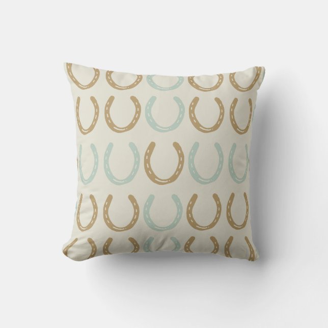 Equestrian Themed Horse Shoes Pattern Cushion (Front)