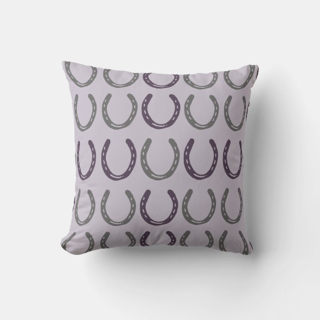 Equestrian Themed Horse Shoes Pattern Cushion (Front)
