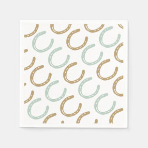 Equestrian Themed Horse Shoes Pattern Napkin