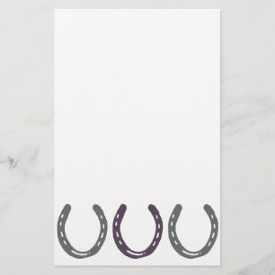 Equestrian Themed Horse Shoes Pattern Stationery