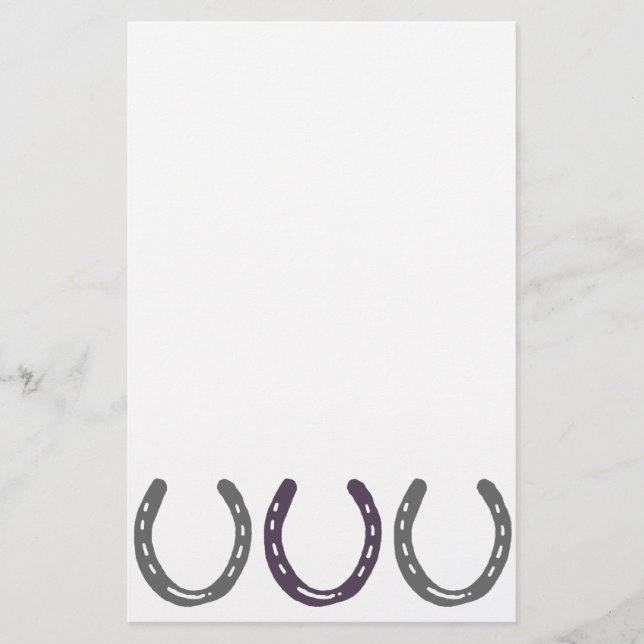 Equestrian Themed Horse Shoes Pattern Stationery (Front)