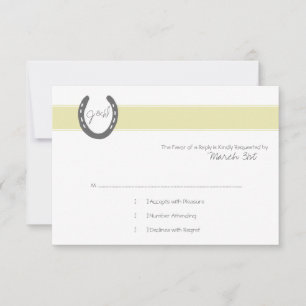 Equestrian Themed Horse Shoes RSVP Card