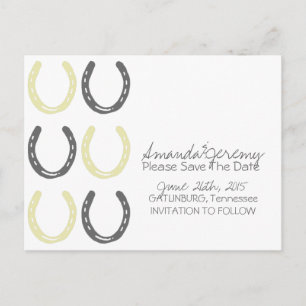 Equestrian Themed Horse Shoes Save The Date Announcement Postcard
