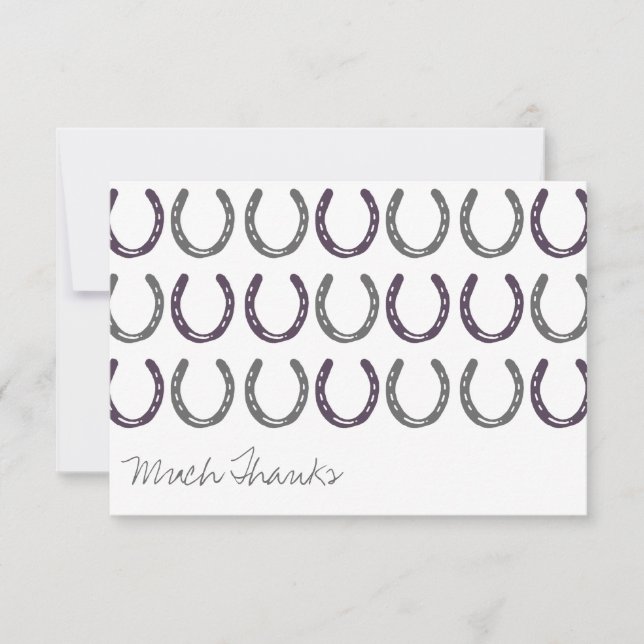 Equestrian Themed Horse Shoes Thank You (Front)