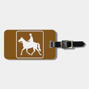 Equestrian Trail Riding Horse Silhouette Icon Luggage Tag