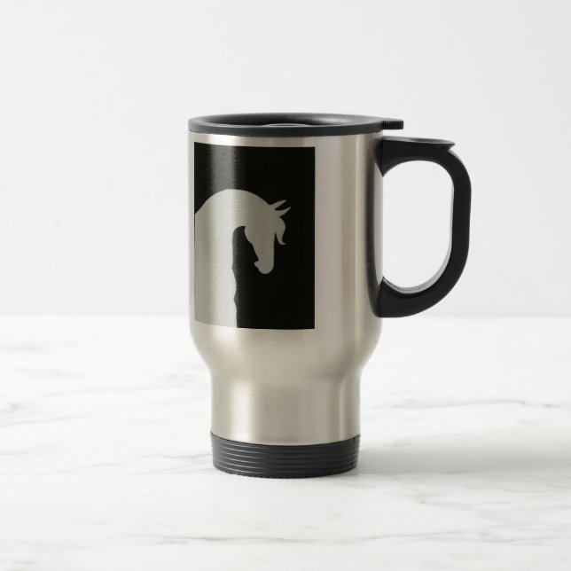 Equestrian Travel Mug Horse Silhouette Coffee Cup (Right)
