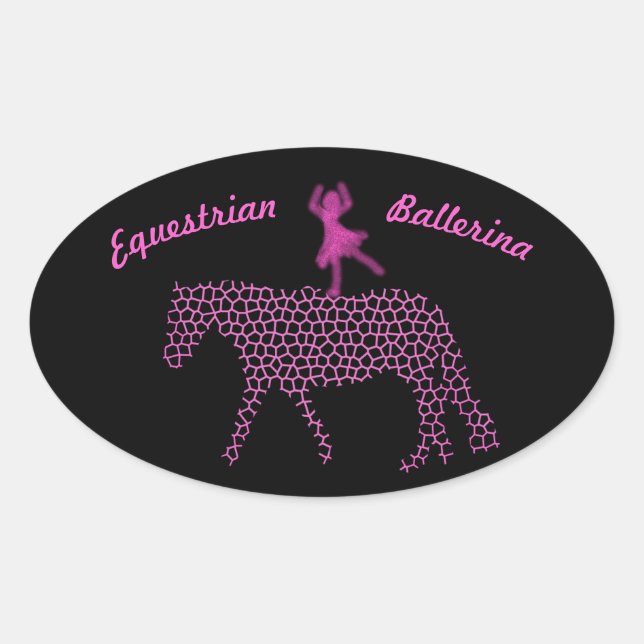 Equestrian Vaulting Ballerina Oval Sticker (Front)