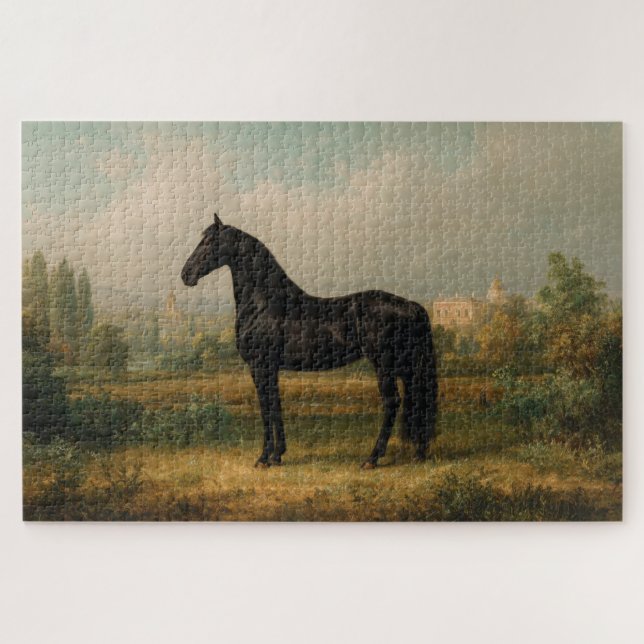 Equestrian Vintage Style Horse Landscape Jigsaw Puzzle (Horizontal)