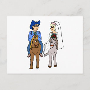 Equestrian Wedding Bride Groom Horse Theme Equine Postcard