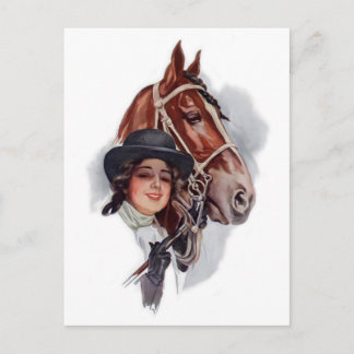 Equestrian Woman Postcard