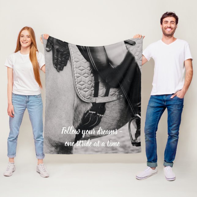 Equestrian Your Horse Photo Motivational Fleece Blanket (In Situ)