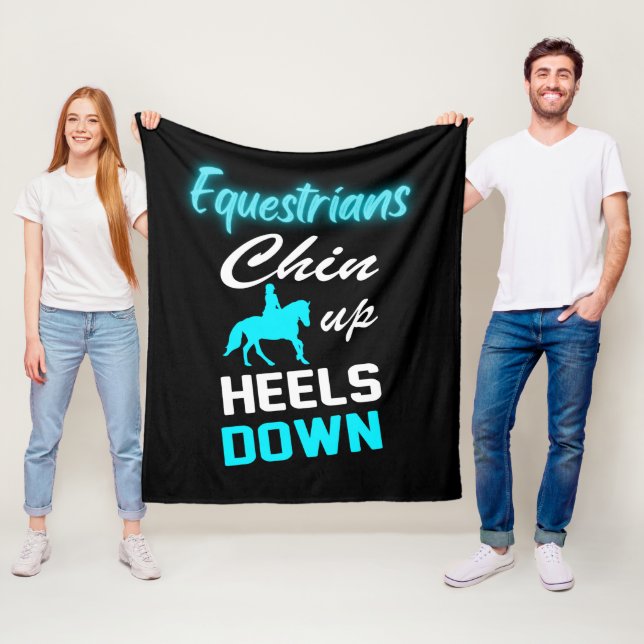 Equestrians Chin Up Heels Down   Fleece Blanket (In Situ)