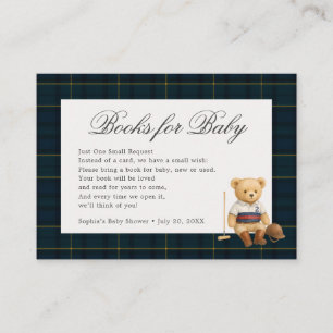 Equestry Sport Bear Baby Shower Books For  Enclosure Card