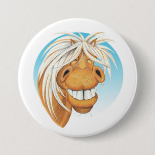 Equi-toons 'Cheeky Chappie' horse companion . 7.5 Cm Round Badge