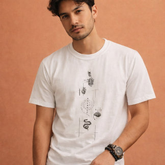 Equilibrium: Vertical Word Design T-Shirt