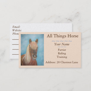 equine beautiful chestnut brown mare horse business card