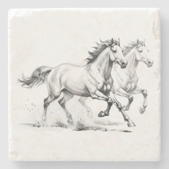 Equine Elegance Stone Coaster (Front)