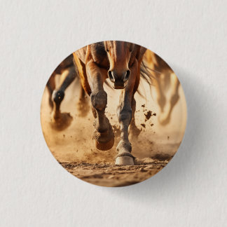 Equine Exodus Running Horses Photorealistic Artwor 3 Cm Round Badge
