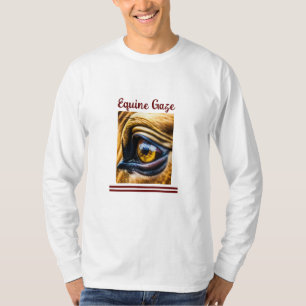 "Equine Gaze" Basic Mens's long slieves T-shirt