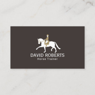 Equine Gold Equestrian Horse Trainer Brown Business Card