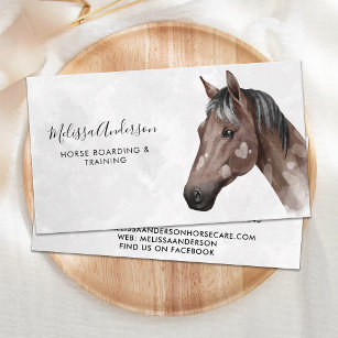 Equine Horse Personalised Equestrian Watercolor  Business Card