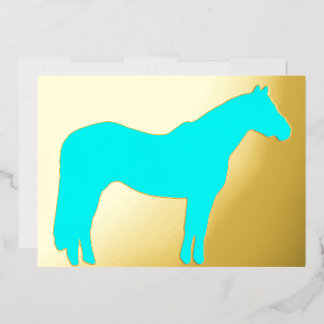 Equine Horse Themed Professional Foil Holiday Card