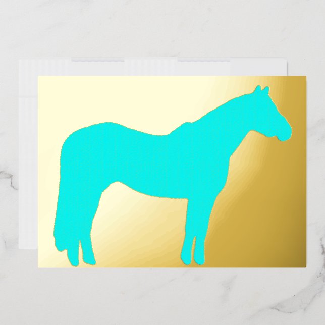 Equine Horse Themed Professional Foil Holiday Card (Envelope)