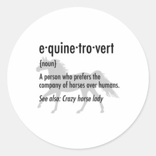 Equine Introvert Funny Horse Lover Gift Shirt Classic Round Sticker