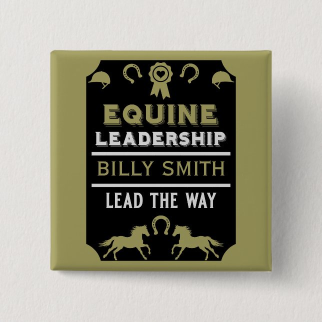 Equine leadership Training 15 Cm Square Badge (Front)