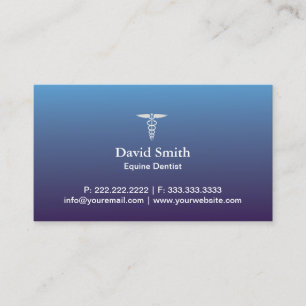 Equine Medical & Dental Service Professional Blue Business Card