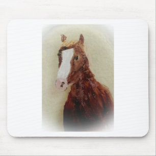 Equine Painting Brown Horse Mouse Mat