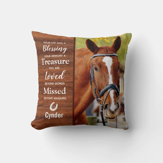 Equine Photo Horse Memorial Cushion (Front)