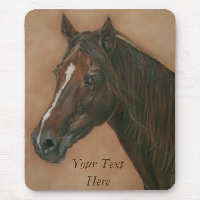 equine picture of chestnut mare brown horse mouse mat (Front)