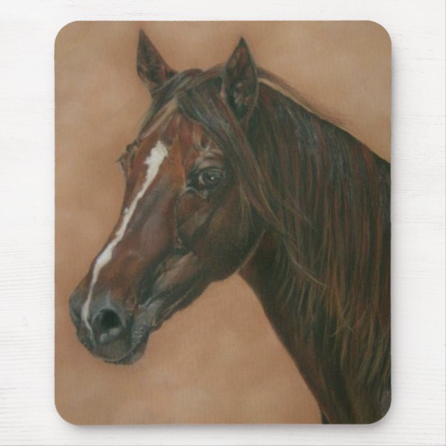 equine picture of chestnut mare brown horse mouse mat (Front)